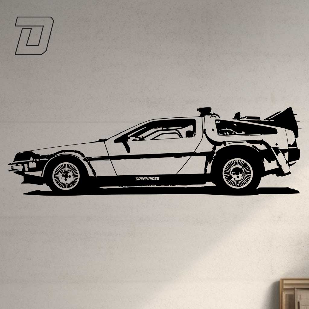 Wandtattoo - DeLorean DMC-12 "Zeitmaschine" (1985)