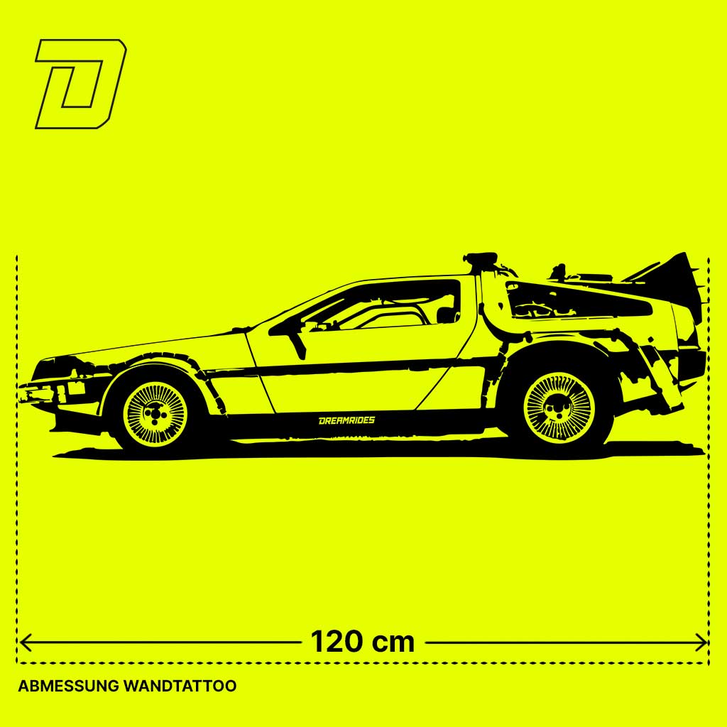 Wandtattoo - DeLorean DMC-12 "Zeitmaschine" (1985)
