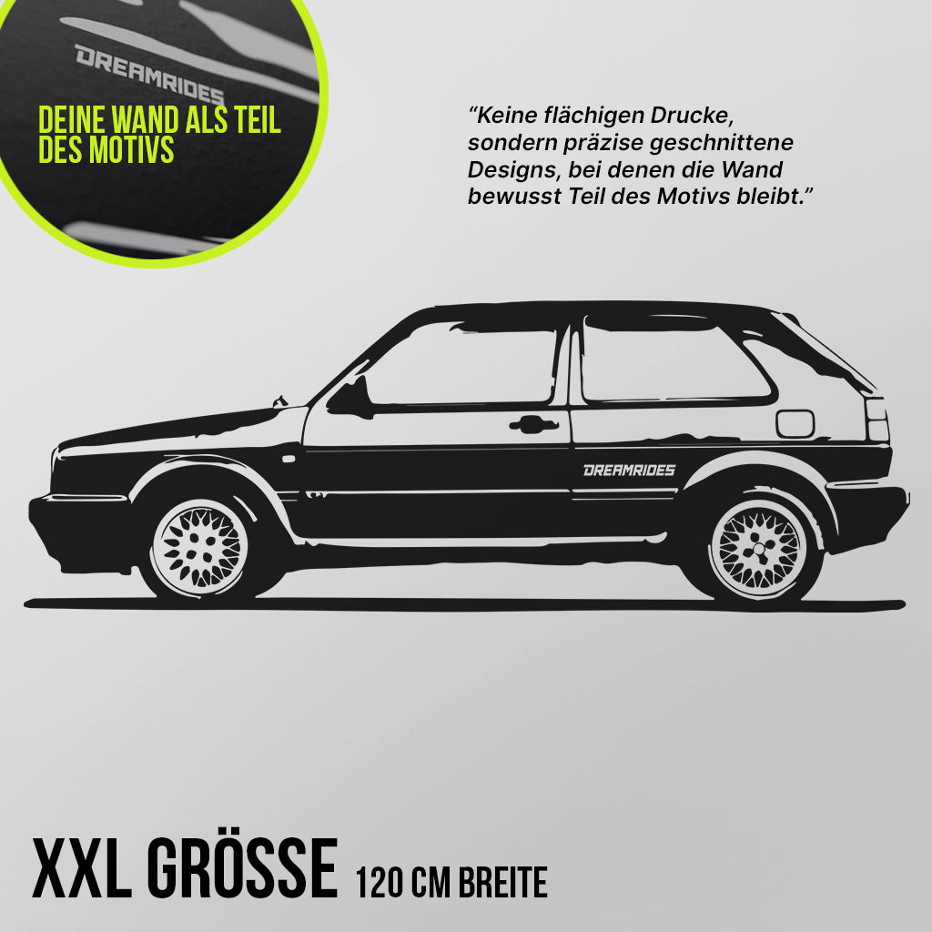 Volkswagen Golf 2 GTI (1983) - Wandtattoo